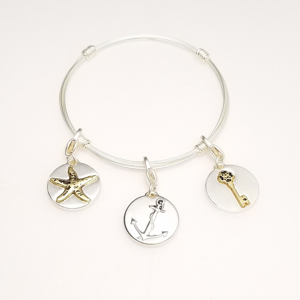 Beach Inspirational Quote Simple Charm Bracelet